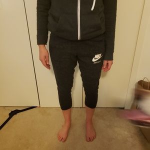 Crop Grey Nike Sweatpants - Size XS